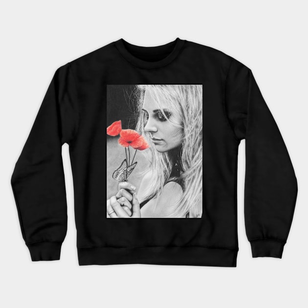 Poppy Flowers Crewneck Sweatshirt by WickedIllusion